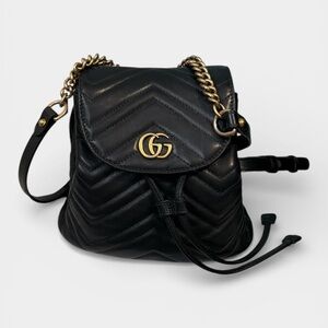 Black Gucci Marmont Mini Backpack